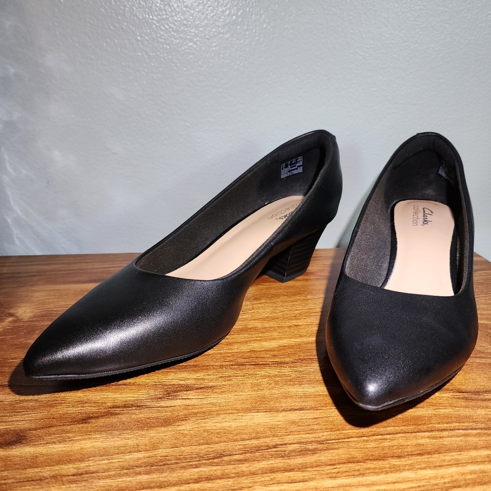 Clarks Collection Black Teresa Step Pumps, Heels, Women's Size 11
